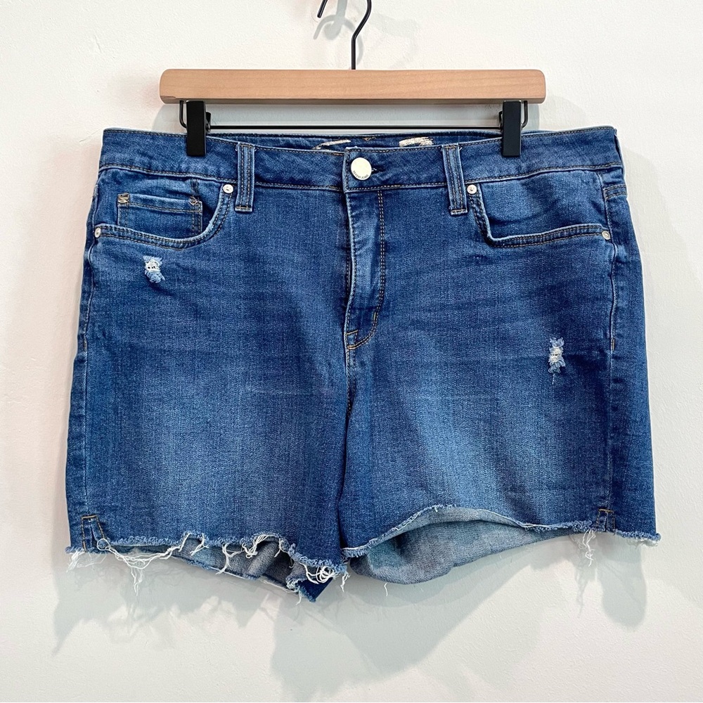 Seven7 Weekend Distressed Cut Off Denim Jean Shorts